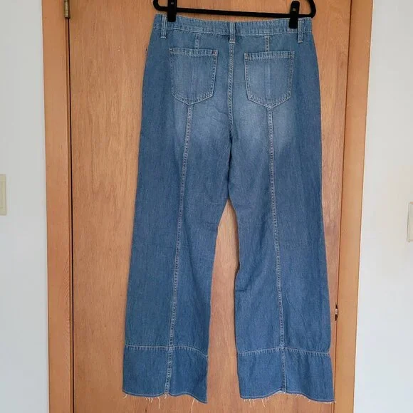 Time and Tru | Y2K wide-leg raw hem jeans | Blue | Size 12 - Picture 2 of 9